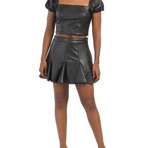 Avec Les Filles Faux Leather Mini Skirt size M NWT